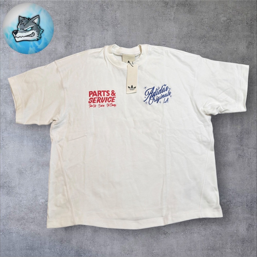 Adidas Originals OG LA Wilshire Oversized T-Shirt White Men's Size Small JX6176